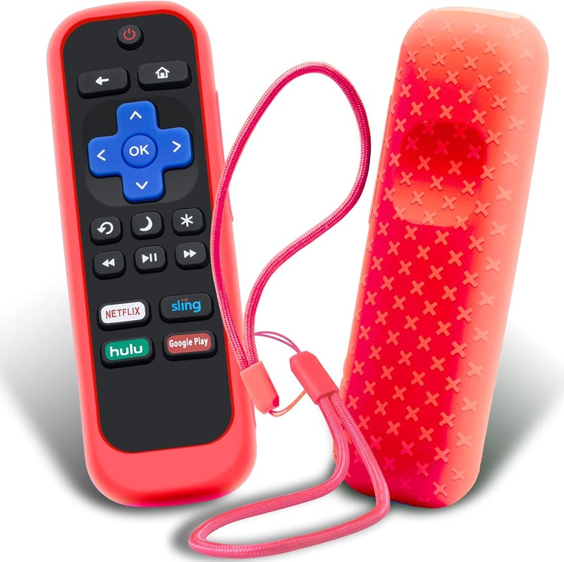 Silicloak حافظة 4 عبوات لجهاز التحكم عن بعد Roku، غطاء لجهاز Hisense/TCL Roku TV Steaming Stick/Express بديل عالمي لجهاز التحكم، غلاف سيليكون يتوهج في الظلام باللون الأخضر والسماء الأرجواني والأحمر - Image 5